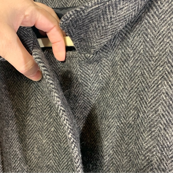 Alorna Petite Womens Wool Coat  Herringbone Double Breasted Lined - Picture 5 of 10